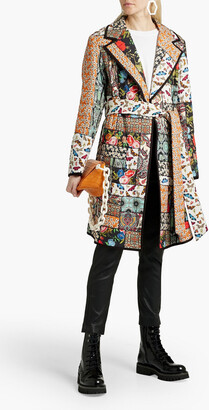 Alice + Olivia Moya patchwork-effect quilted padded crepe coat