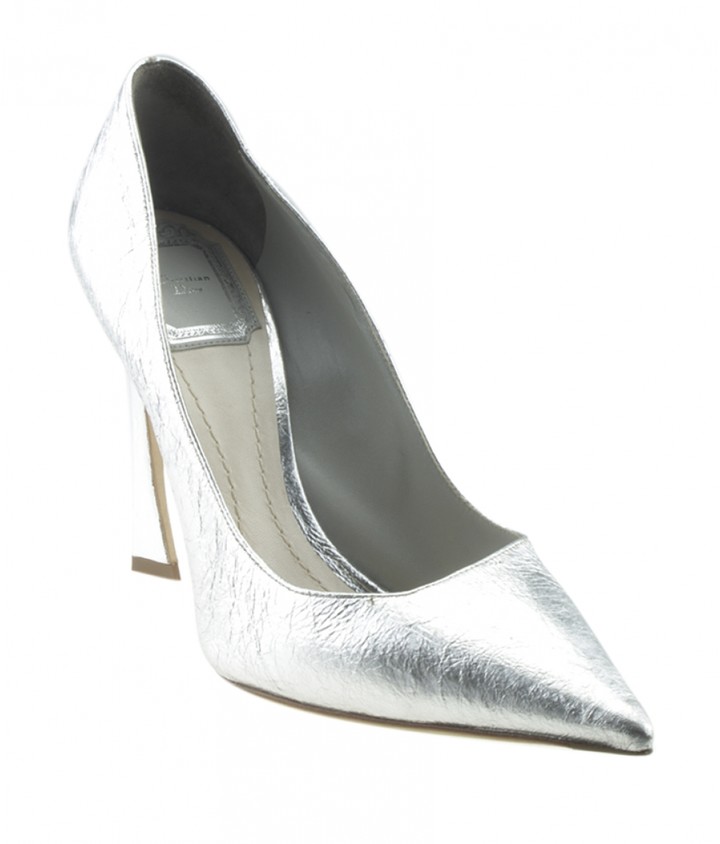 dior silver heels