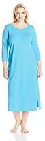 Thumbnail for your product : Shadowline Women's Plus Size Nightgown-3/4 Sleeve Loungewear