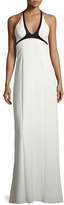 Narciso Rodriguez Two-Tone Crepe Halter Gown