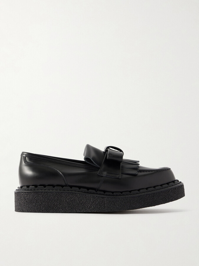 COMME DES GARÇONS GIRL + George Cox Ribbon Leather Loafers - Black