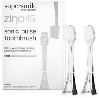 Supersmile Zina45TM Sonic Pulse 2-Piece Replacement Toothbrush Head Set