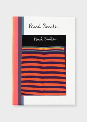 Paul Smith Men's Purple And Red Stripe Boxer Briefs