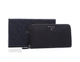 Thumbnail for your product : Prada Pre-Owned Black Nylon Zip Around Wallet