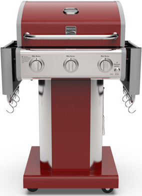 Kenmore 3-Burner Propane Gas Grill with Foldable Side Tables for Outdoor BBQ