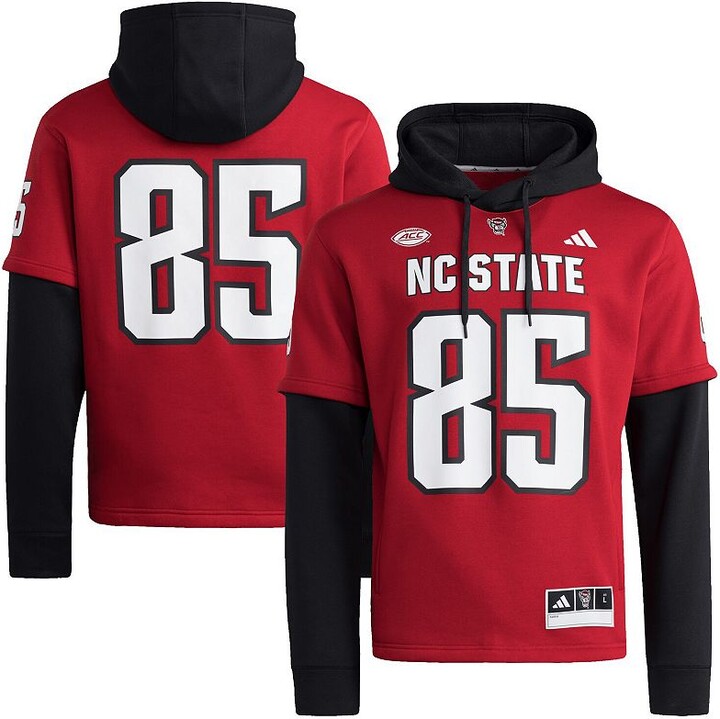 Men's adidas Red NC State Wolfpack Jersey Pullover Hoodie