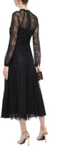 Thumbnail for your product : Valentino Point D'esprit-paneled Embroidered Silk-lace Midi Dress