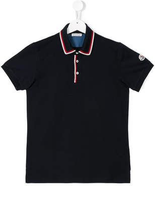 Moncler Kids contrast-trim polo shirt