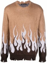Thumbnail for your product : Vision Of Super Flame-Print Knitted Jumper