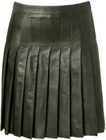 Thumbnail for your product : Ferragamo Forest Pleated Leather Skirt