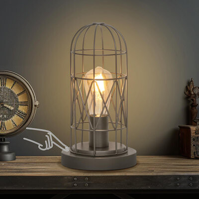 17 Stories Small Industrial Lamp Touch Control 3 Way Dimmable Table Lamp Rustic Iron Steampunk Edison Lamp Vintage Nightstand Lamp Bedside Light For Bedroom Li