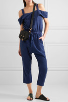 Thumbnail for your product : Clu Cutout Silk And Cotton-blend Jumpsuit - Indigo