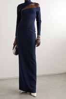 Thumbnail for your product : SOLACE London Ares Cutout Cady Turtleneck Maxi Dress - Navy
