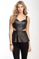 Thumbnail for your product : Sugar Lips Sugarlips Buckle Up Faux Leather Top