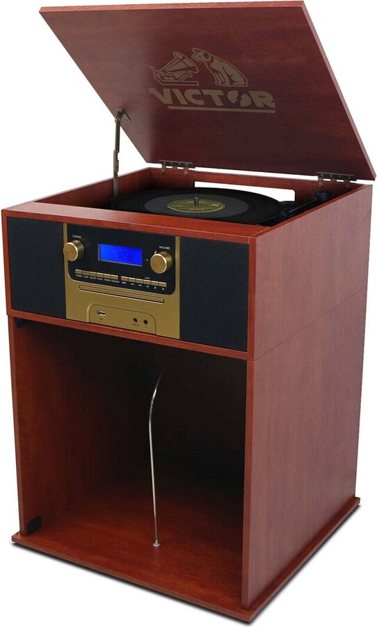 Dnu Victor Audio Victor Mahogany Boyleston 7-In-1 Turntable Music Center