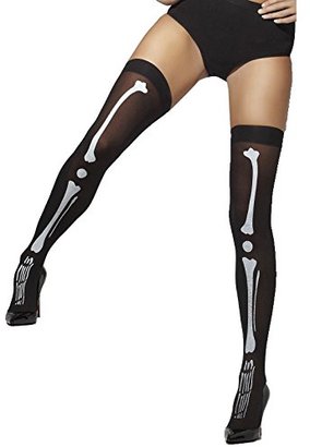 Fever Women's Opaque Hold-Ups with Skeleton Print In Display Box
