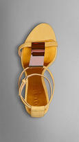 Thumbnail for your product : Burberry Panel Detail Suede T-bar Sandals