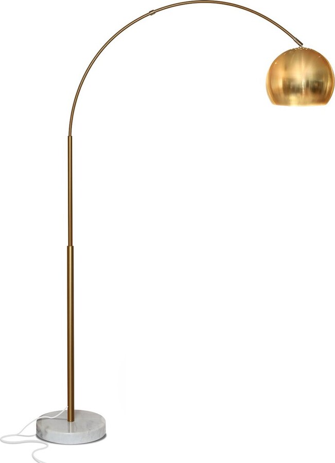 BRIGHTECH Olivia Brass LED Marble & Gold Floor Lamp
