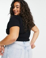 Thumbnail for your product : ASOS Curve ASOS DESIGN Curve fitted top with notch neck in black