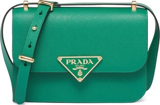 Prada Green Saffiano Leather Chain Shoulder Bag QNBHIA3RGB000