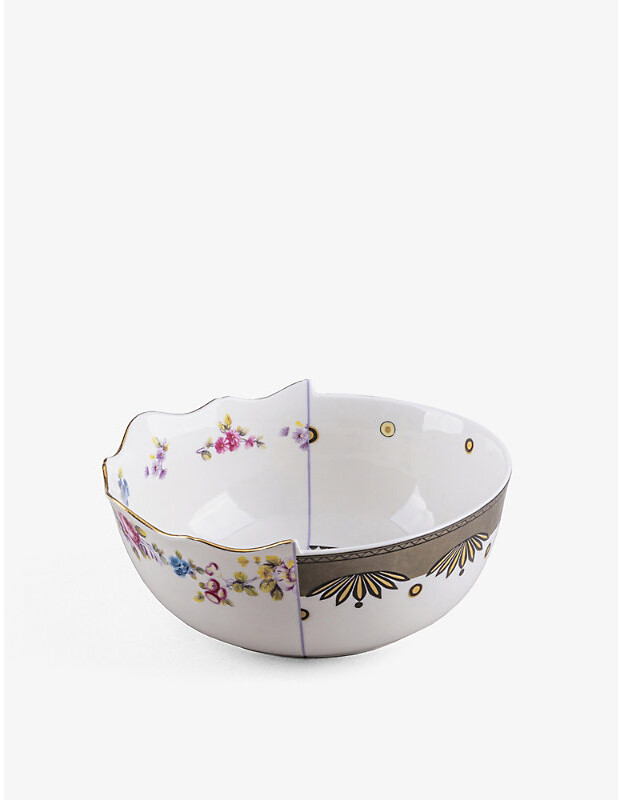 Seletti Hybrid Saylac Abstract-Pattern Bone-China Porcelain Bowl
