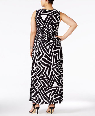 INC International Concepts Plus Size Zebra-Print Maxi Dress, Only at Macy's