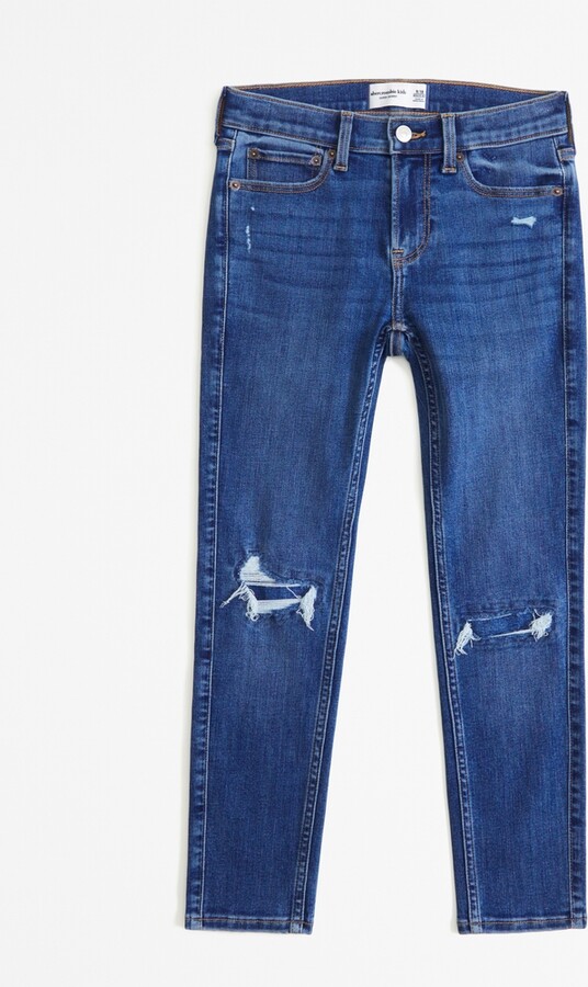 Abercrombie Kids Boys Super Skinny Jeans In Medium Wash - Size 7/8 Long