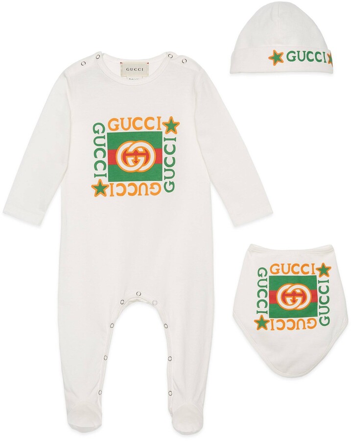 baby gucci logo cotton gift set