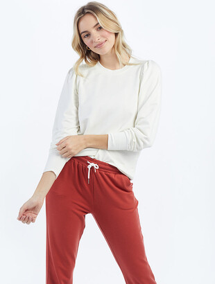 Summersalt The Softest French Terry Puff Sleeve Pullover - White Sand