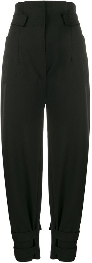 black high waisted paperbag trousers