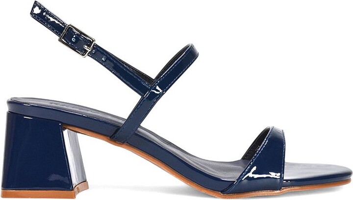 Navy Block Heeled Shoes ShopStyle UK