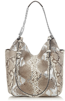 Thumbnail for your product : Jimmy Choo Anna Silver Metallic Python Shoulder Bag