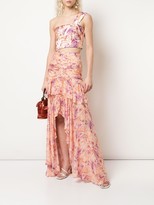 Thumbnail for your product : AMUR Silk Floral Print Maxi Skirt