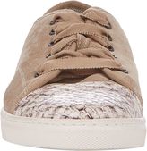 Thumbnail for your product : Lanvin Snake-Stamped Cap-Toe Sneakers-Nude