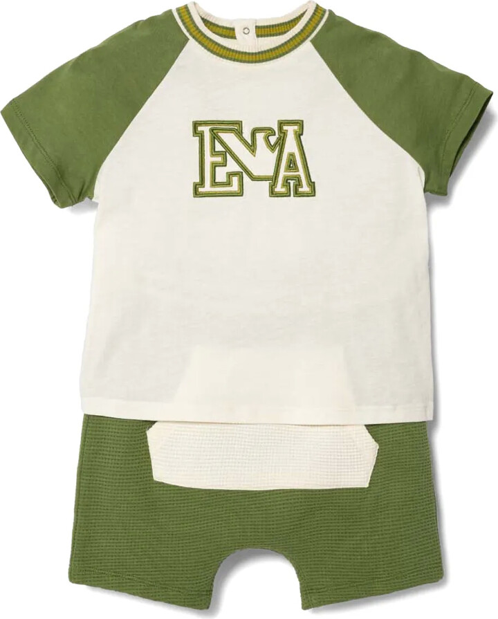Emporio Armani Kids logo-embroidered short and T-shirt set