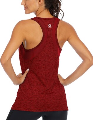icyzone Workout Tank Tops for Women - Athletic Yoga Tops Open Back