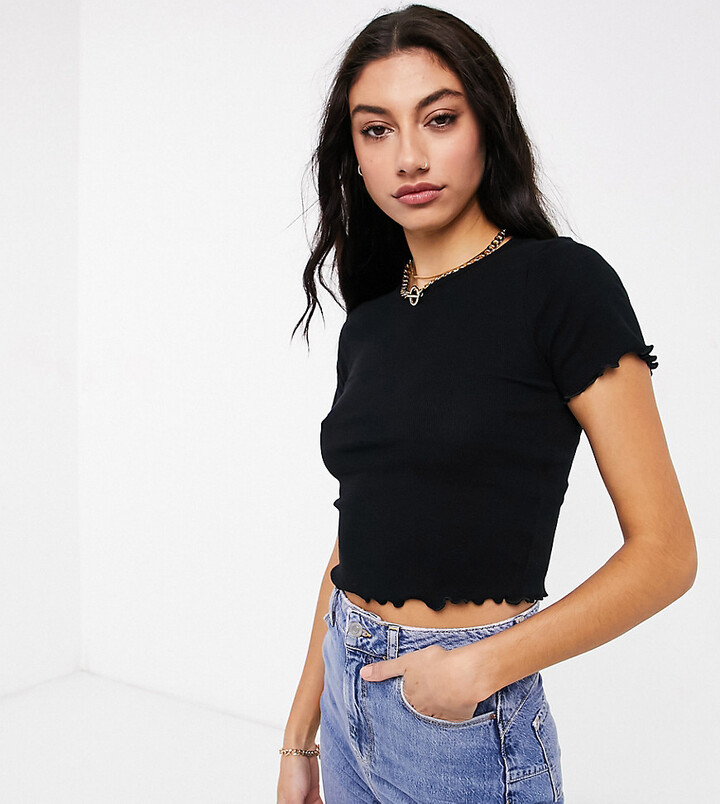 black lettuce edge tee