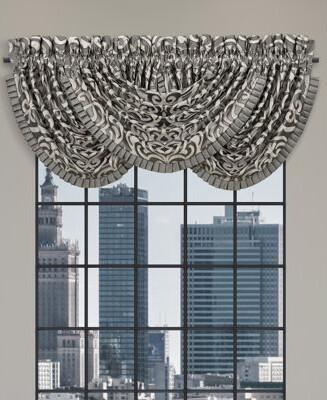 J Queen New York Bolero - Silver Window Waterfall Valance