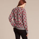 Thumbnail for your product : Burberry Heart Print Merino Wool Sweater