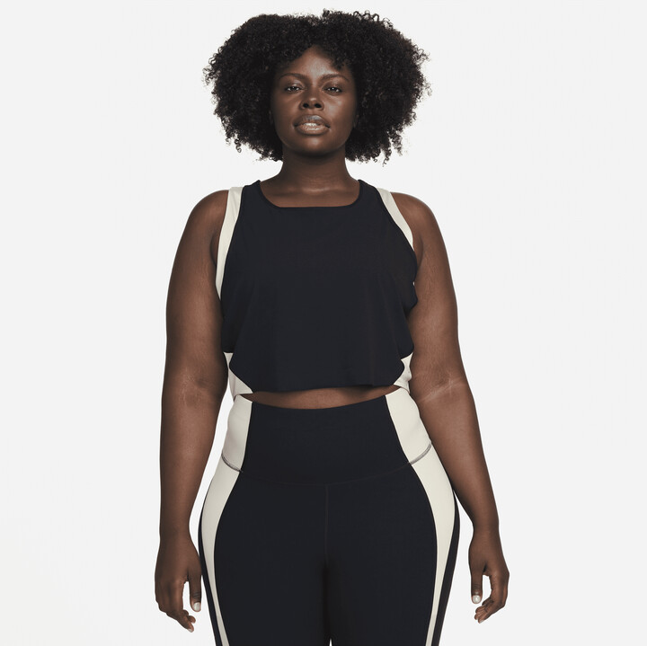 Nike Women's Yoga Dri-FIT Luxe Cropped Tank Top (Plus Size) in Black ...