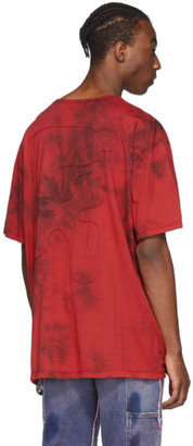 Off-White Red and Black Tie-Dye T-Shirt