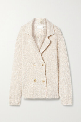 The Row Corranne Double-breasted Ribbed Cashmere And Silk-blend Bouclé  Cardigan - Beige - ShopStyle