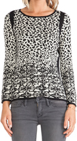 Thumbnail for your product : Velvet by Graham & Spencer Hayden Snow Leopard Jacquard Sweater