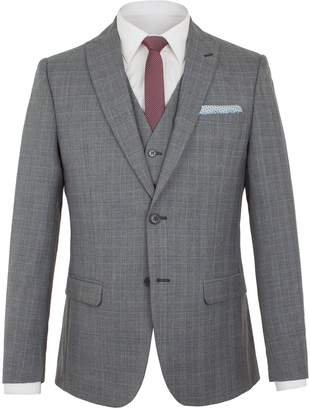 Limehaus Men's Warwick Grey Check Slim Fit Jacket