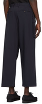 Thumbnail for your product : Deveaux Navy Bonded Wool Gusset Cargo Pants