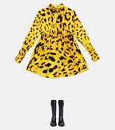 Thumbnail for your product : Dolce & Gabbana Children Leopard-print silk-blend dress
