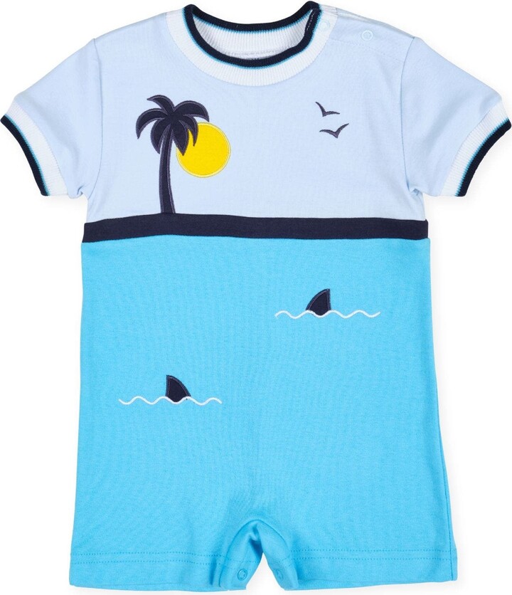 Florence Eiseman Knit Shortall With Ocean Scene