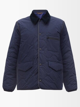 OTW Men Corduroy Loose Chest Pocket Oversized Lapel Quilted Jacket Coat Outerwear