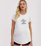 Thumbnail for your product : ASOS DESIGN Maternity nursing eat snuggle nap repeat slogan t-shirt
