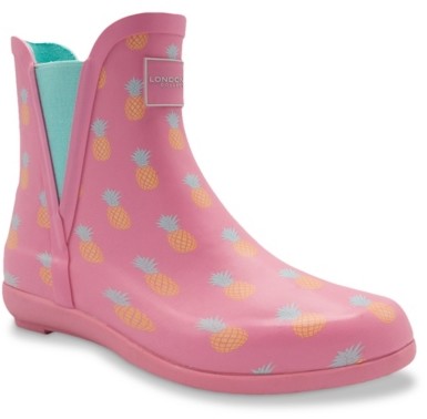 pink ankle rain boots